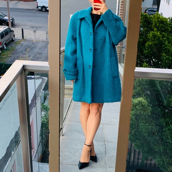 Appleseed's Jackets & Blazers - Appleseed’s Wool Mohair Turquoise Oversized Coat